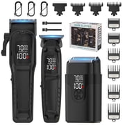 Professional Hair Clipper Set for Men, 7000Rpm Beard Trimmer, IPX6 Waterproof Electric Shavers 3 in 1 Hair Cutting Kit for Men, Cordless Barber Clipper Set with