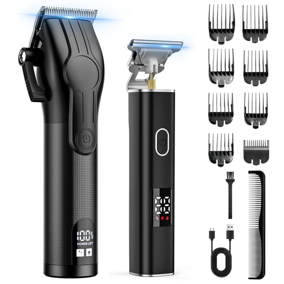 Hair Clippers for Men, Professional Clippers and Trimmers Set, Cordless Hair Clippers, Haircutting Machine with LED Display for Barber Mens Grooming Kit, Gifts for Men