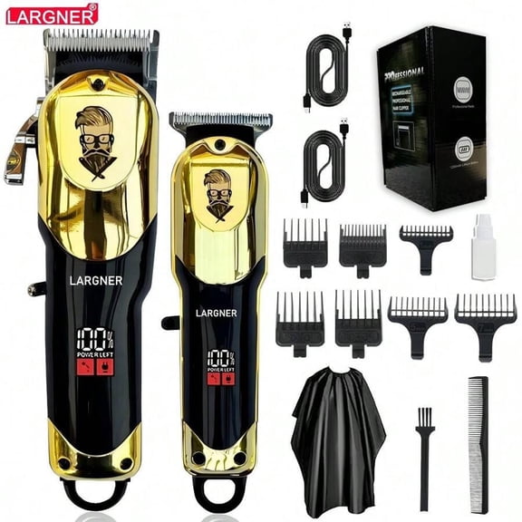 Hair Clippers for Men Professional, Cordless Beard Trimmer & Electric Razor Shavers for Men, Rechargeable 8 Piece Barber Hair Cutting Kit LED Display Men's Grooming Kit