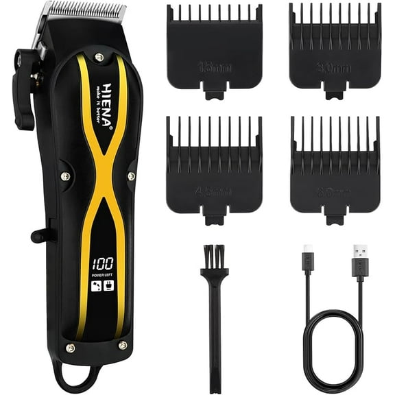 Hair Clippers for Men, Professional Electric Hair Clipper and Trimmer, Rechargeable Haircut Clipper, Cordless Hair Cutting Tool with LED Display, Perfect Gifts for Men(Gold) (Gold)
