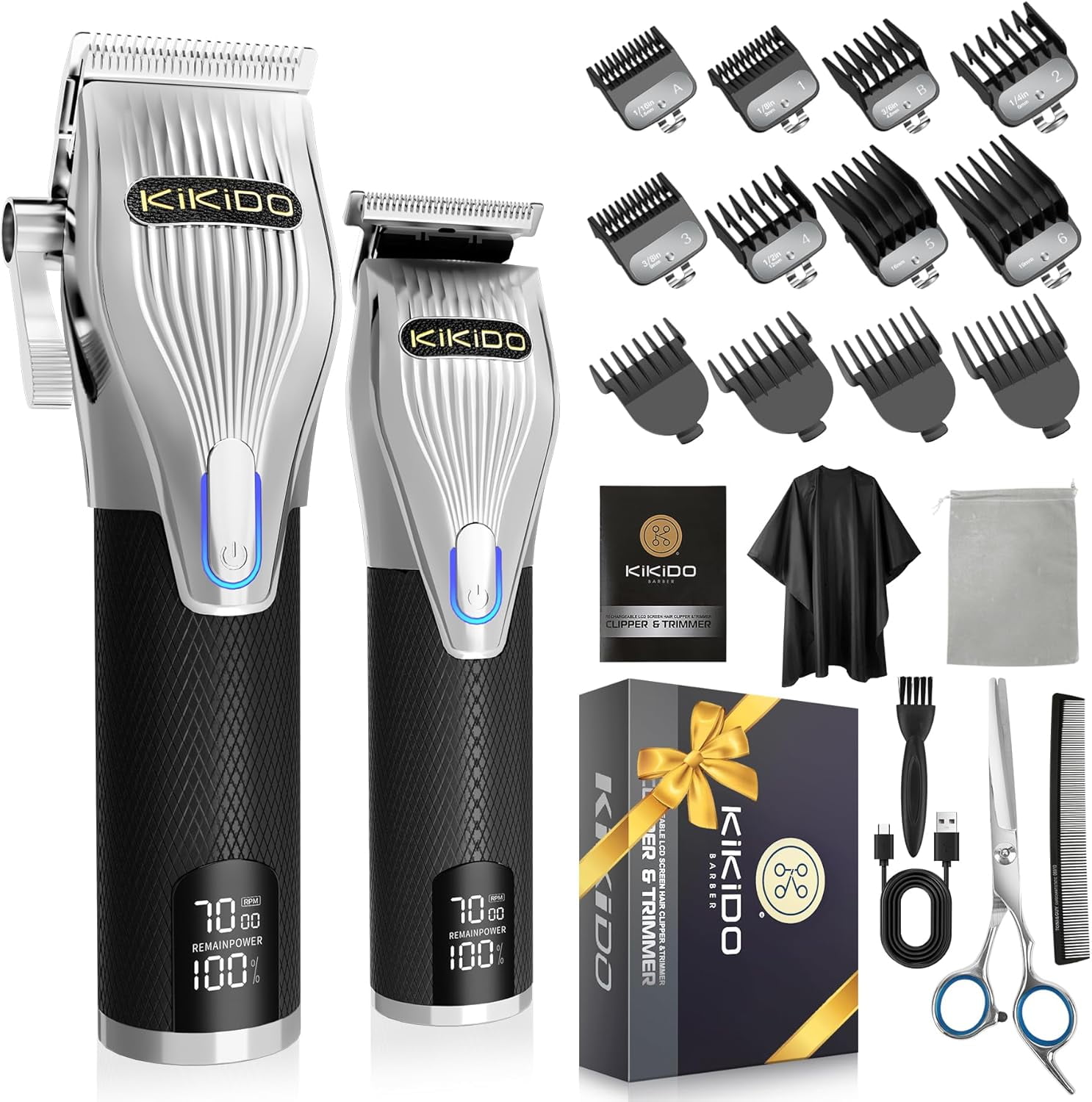 Hair Clippers for Men + TBlade Trimmer Kit, Rechargeable Barber