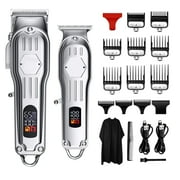 Cordless Hair Clippers for Men, Clippers Kit, Wireless LED Display Hair Trimmers, Home Haircut &Grooming Set, Rechargeable Mens Hair Clippers Set