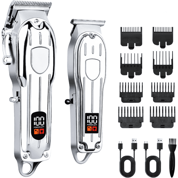 Obacre Professional Cordless Hair Clipper Set, LCD Display Barber Trimmer for Men