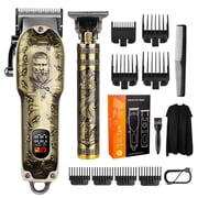 Obacre Mens Hair Clippers Kit with Corded & Cordless Operation, Adjustable Blade Barber Clippers and Rechargeable Beard Trimmer for Home Haircuts