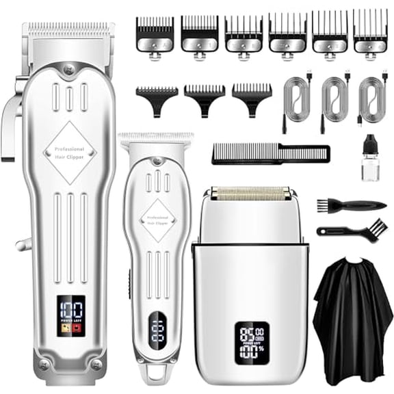 Hair Clippers Professional for Men, Close Shaving, Waterproof - Cordless beard hair trimmer & electric foil shaver razor kit. Rechargeable hair cut machines. Fade clippers for home, barber