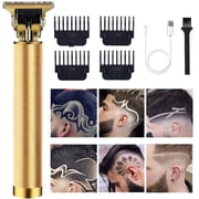 Mens Hair Clippers, Home Haircutting Cordless Clipper Kit, Nearly Zero Gapped Hair Trimmer Clipper for Men Gold