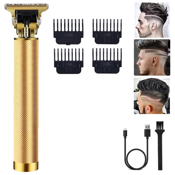 Hair Clippers for Men,Hair Trimmer T Blade Trimmer Zero Gapped Trimmer,Cordless Rechargeable Beard Trimmer Shaver Hair Cutting Kit (Gold)