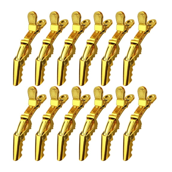 Hair Clips 12 pack – Premium Hair Clip, Clips for Hair, Large Hair Clips For Styling Sectioning, Croc Clips, Hair Styling Clips For Thick Hair - Gold