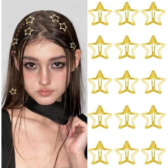 Hair Clips 2000s Y2K Hair Accessories Snap Hair Barrettes Non Slip Metal Hair Clips for Girls Women -15 PCS 1.18"