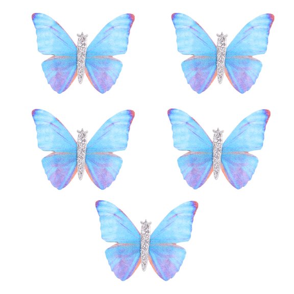Tineasur 5Pcs Charming Blue Butterfly Hairpin for Women Elegant Styling Hair Accessories for Parties
