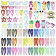 thumbnail image 1 of Hair Clips Colorful Hair Barrette Metal Cute Snap Hair Clips for Girls, Toddlers, Kids - 2 inch, 100pcs, 1 of 4