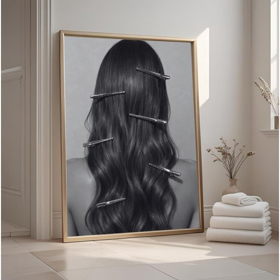 Hair Clips Fashion Wall Art Print, Unframed Paper Poster 8x10in