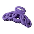 thumbnail image 1 of Hair Clips Set, Banana Claw Clips for Thin Hair, Solid Color Women Hollow Out Frosted Hair Clip, Non-Slip Vines Twining French Design Barrettes (1pc, Dark Purple), 1 of 4