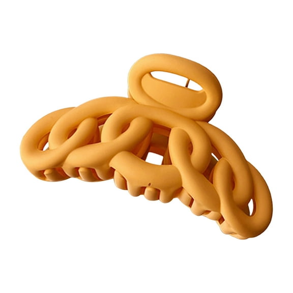 Hair Clips Set, Banana Claw Clips for Thin Hair, Solid Color Women Hollow Out Frosted Hair Clip, Non-Slip Vines Twining French Design Barrettes (1pc, Orange)