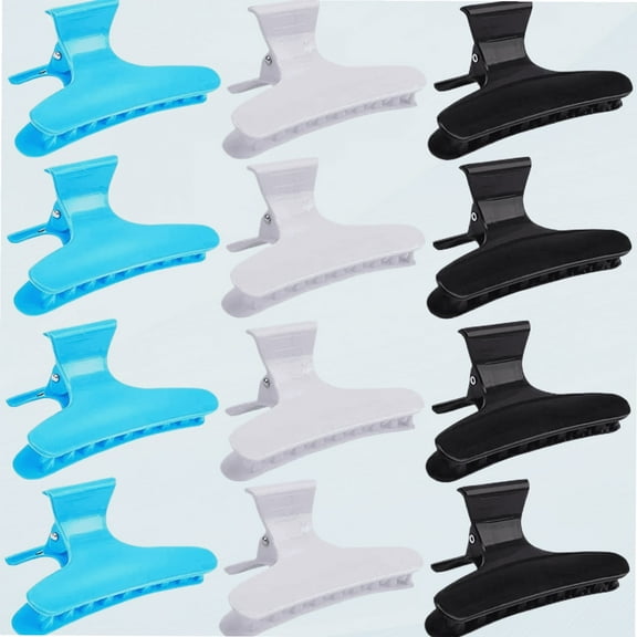 Hair Clips for Styling Sectioning Butterfly Hair Clamps Claw Clips Pro Salon Hair Clips for Cutting, Coloring Hair Styling Butterfly Clips Hair Accessories for Women Girls-Black White Blue