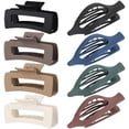thumbnail image 1 of Hair Clips for Women 4.3 Inch Large Hair Claw Clips 8 count Square Claw Clips & Flat Hair Clips for Thick or Thin Hair  Concord Hair Barrettes  Hair Accessories for Women (Dark Colorful), 1 of 7
