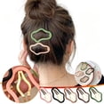 thumbnail image 1 of Hair Clips for Women, Pink Wavy Hollow Metal Snap Hair Barrette, No Crease Non-Slip Side Hair Clip, Lightweight Wave Shape Hair Pin for Daily Styling Accessory, 1 of 2