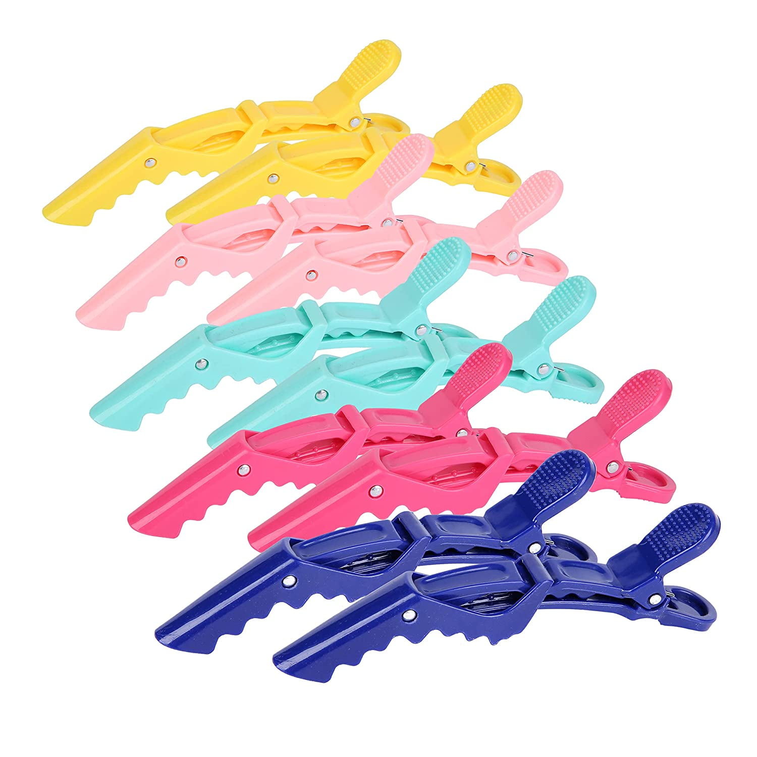 Hair Clips for Women by \u2013 Wide Teeth & Double-Hinged Design \u2013  Alligator Styling Sectioning Clips of Professional Hair Salon Quality -  10Pack (Mixed Candy) 