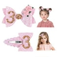 thumbnail image 1 of Hair Clips for Baby Girls Hair Bows - 3rd Birthday Baby Hair Clips Pink Bow Glitter Baby Bows, Toddler Hair Accessories Pink Bows for Hair, 1 of 7