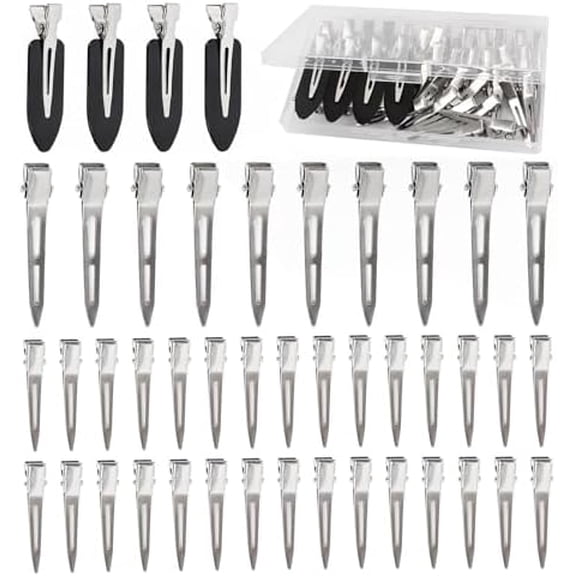 Hair Clips for Women Styling, 44 count Duck Billed Pin Curl Clips, Hair Pins, Salon, , Hair Dyeing, & Black