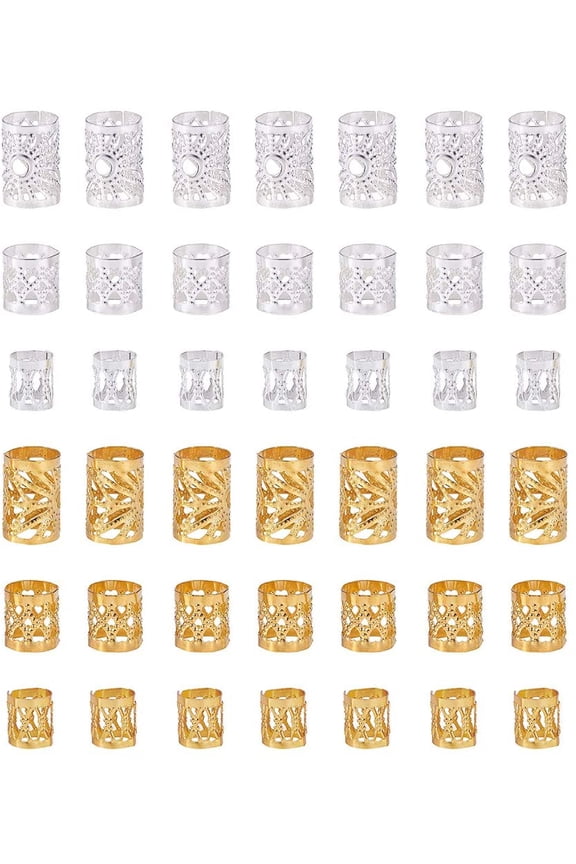 Hair Coil Cuffs Dread Cuff Coil Iron Hair Coil Cuffs and Aluminum Wire Hair Coil Cuffs Golden Silver 300pcs/set