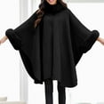 thumbnail image 1 of Hair Collar Mid Length Wool Coat Cape Shawl Coat Women Scarves Wraps Embroide Shawl Scarf Shawl Wraps for Women Suede Fringe Shawl Shoulder Blanket Winter Cloak with Hood Women 1920s Kimono for Women, 1 of 3