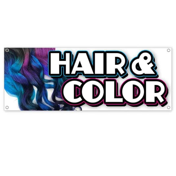 Hair & Color 13 oz Vinyl Banner With Metal Grommets