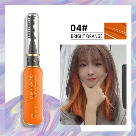 Hair Color Comb,Hair Chalk Comb,Hair Care Disposable Hair Color Temporary Hair Color Chalk Comb Set Women Instant Hair Color Highlight Stripe Color Mascara Hair Chalk for Party(Orange)