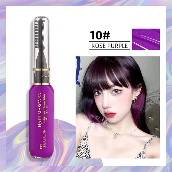 Hair Color Comb,Hair Chalk Comb,Hair Care Disposable Hair Color Temporary Hair Color Chalk Comb Set Women Instant Hair Color Highlight Stripe Color Mascara Hair Chalk for Party(Hot Purple)