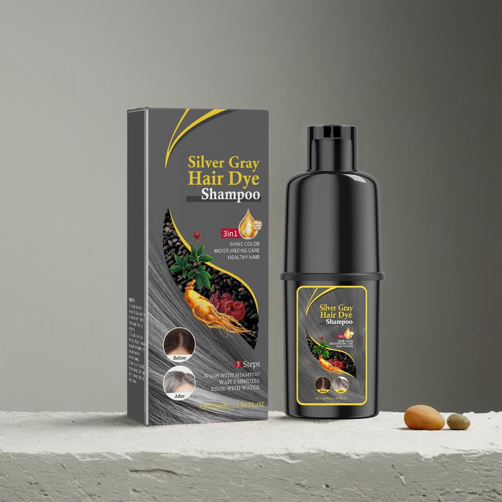 Hair Color & Shampoo DIY Long Lasting Color Nourishing Extracts 100ML