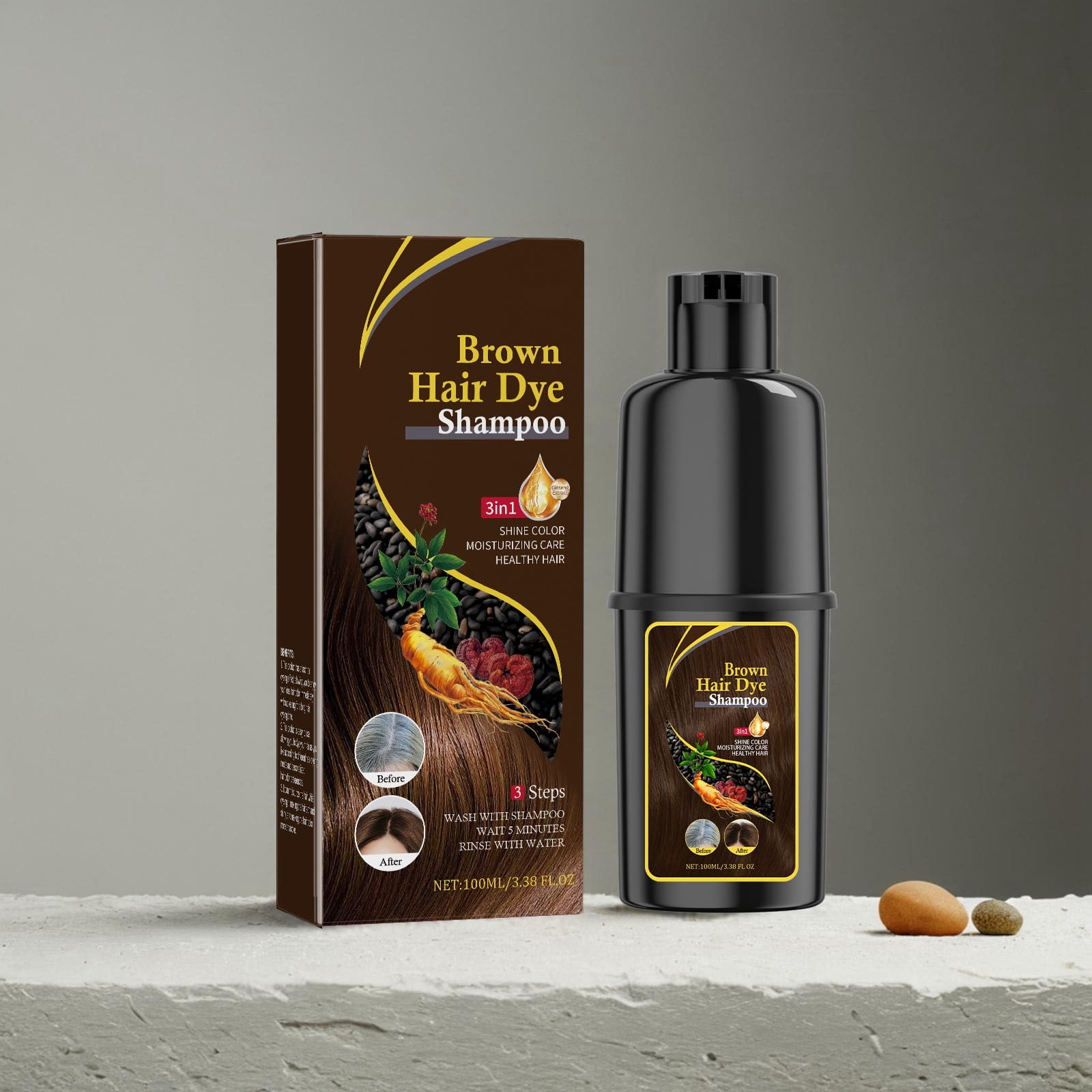 Hair Color & Shampoo DIY Long Lasting Color Nourishing Extracts 100ML