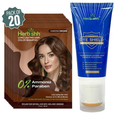 Hair Color Shampoo – Pack of 10 – 3-in-1 Dye, Conditioner & Cleanser – Gray Coverage – For All Hair Types – Long-Lasting, with Dye defender for removing stain – Unisex
