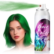 Hair Color Spray Temporary Hair Color Dye Spray, One-Time Use Hair Dye Washable Hair Wax Non-Sticky, Natural Hair Color Wax for Cosplay Party DIY Christmas Halloween Kids Women Men(Green, 3.4Oz)