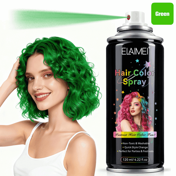 Hair Color Spray, Temporary Washable Hair Dye, Instant Color, Quick Dry, Non-Sticky, Easy Wash Out, Bright Colors for Parties, Festivals & Events (120ml)