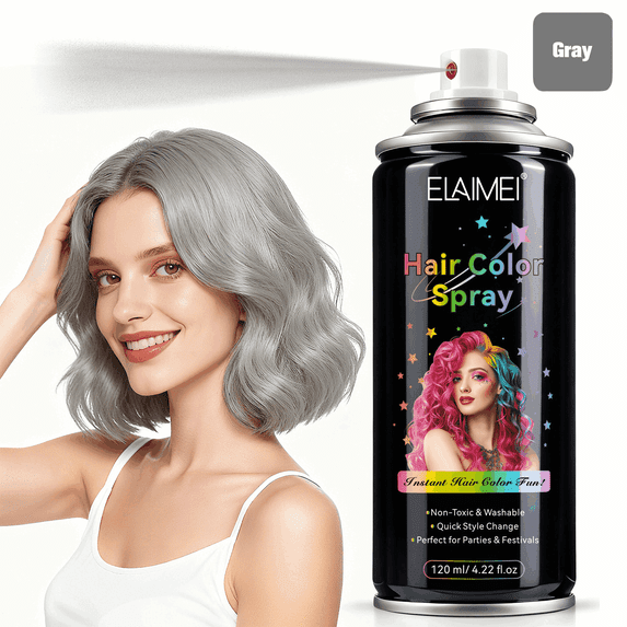Hair Color Spray, Temporary Washable Hair Dye, Instant Color, Quick Dry, Non-Sticky, Easy Wash Out, Bright Colors for Parties, Festivals & Events (120ml)