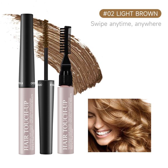 Hair Color Touch Up Stick Light Brown Temporary Root Cover Pen for Gray Hair Waterproof Quick Fix Easy Application Travel Friendly Hair Coloring Tool