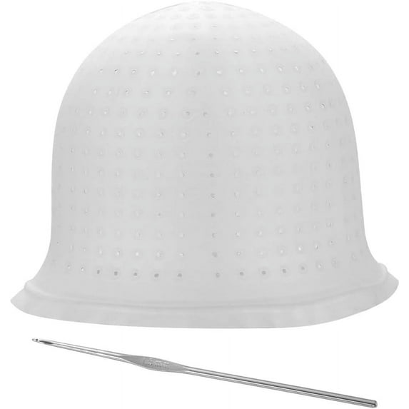 Hair Coloring Hat (Holes Pre-punched), Silicone Hair Highlighting Cap, For Hair Dyeing DIY Salon, with Hair Hook