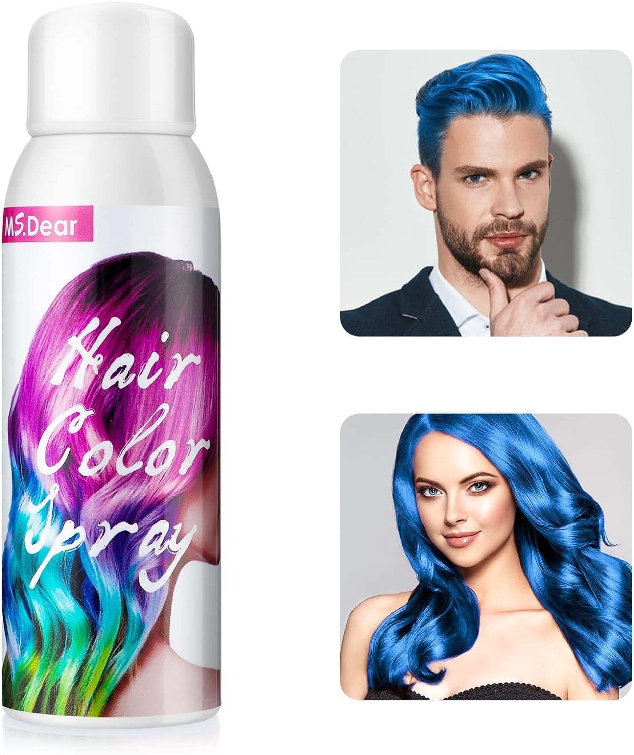 Hair Colour Spray, Blue Temporary Hair Color Spray One Time Hair Dye Hairspray, Hurtless, Fast