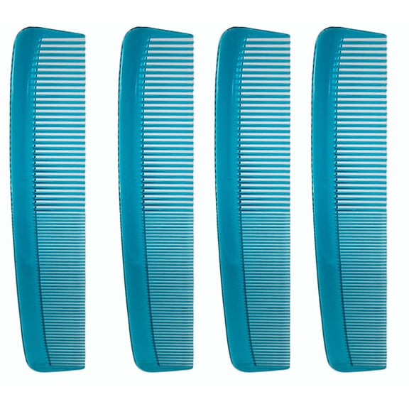 Hair Comb 4 Count Plastic Dressing Comb Teal 8.5 in