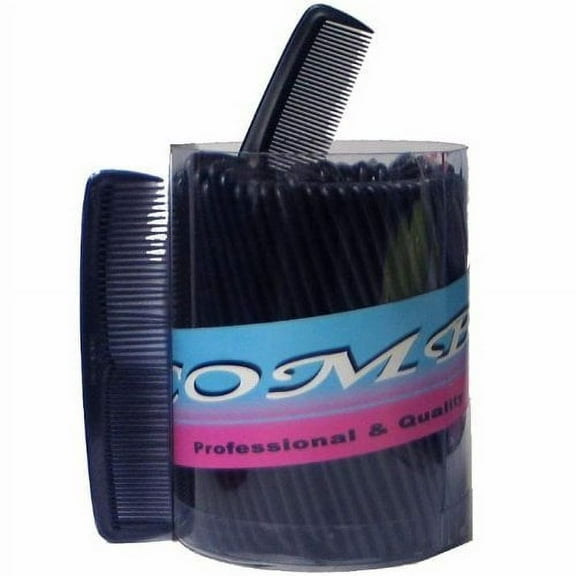 Hair Comb 5" Pocket Size Unbreakable, 72 Piece in a Jar, Black,