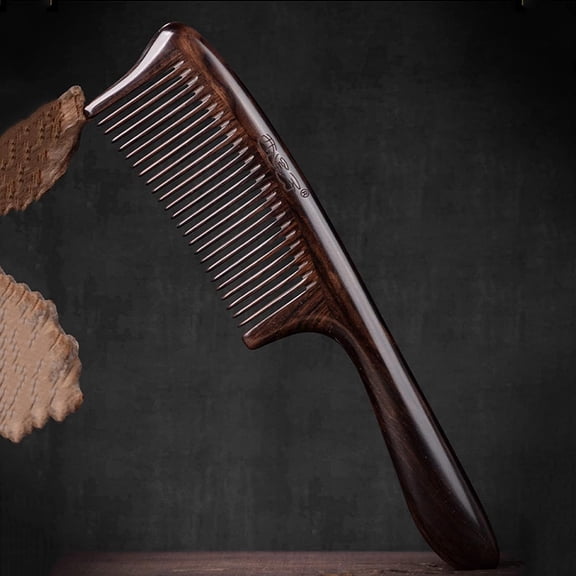 Hair Comb, Anti Static Detangling Comb, Handmade Natural Black Ebony Tooth Comb, Great Gift,Wood