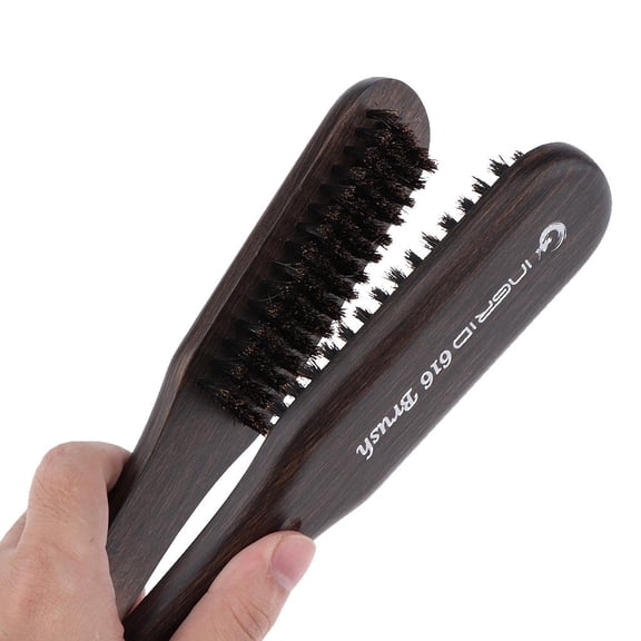 Hair Comb Hair Straightening Comb Styling Tools, Professional Double Sided Hair Brush Comb Clamp With Wooden Handle for Home Use