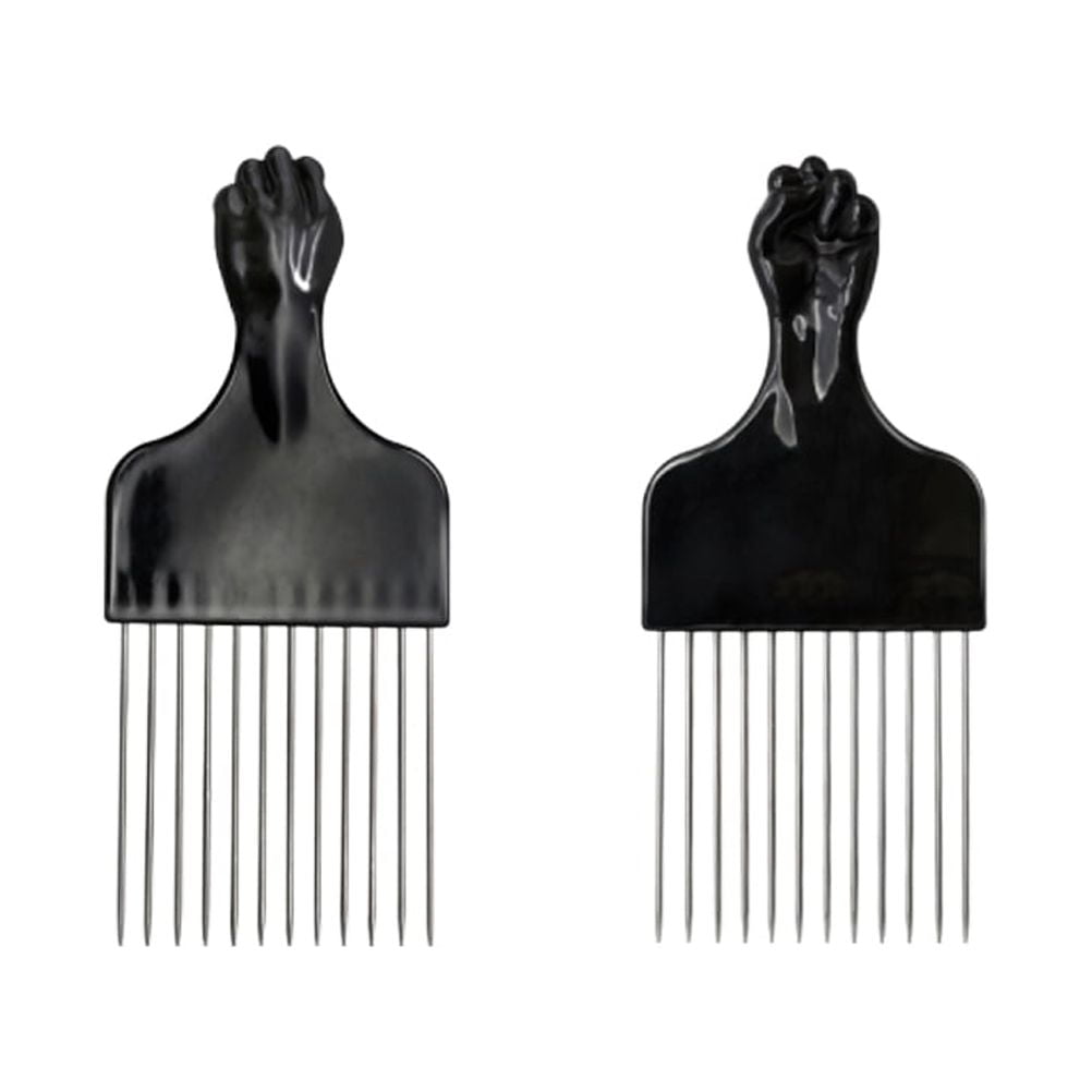 Hair Comb Picks Pick Metal Fist Styling Afro American Hairdressing Wide ...