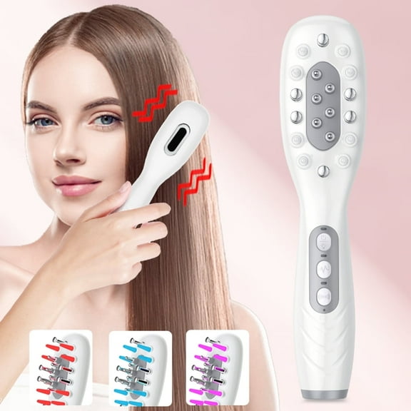 Hair Comb Scalp Massager & Oil Applicator, 3 in 1 Head Massage Comb with Essence Delivery, 3 Vibration & Led Lights, 8ml Liquid Tank, 10min Auto Off for Hair Care