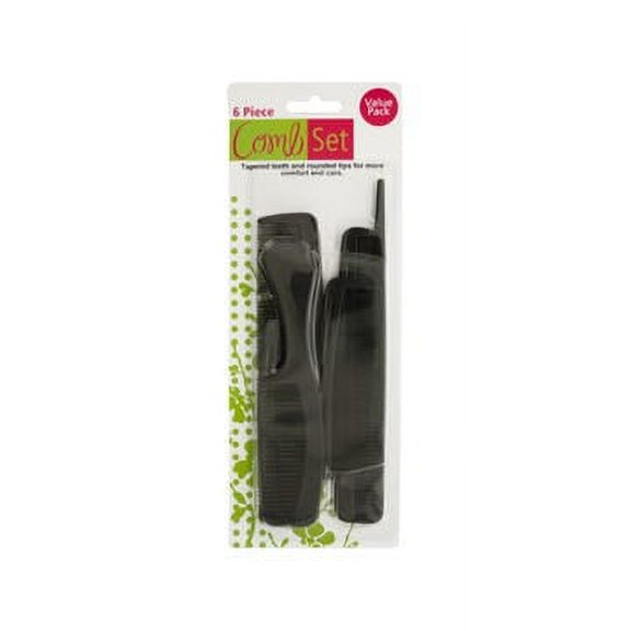 Hair Comb Set, Assorted 6 pieces, 3 Pack
