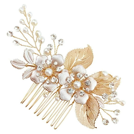 Hair Combs for Women Decorative Wedding Accessories Bride Piece Gold Flower Miss
