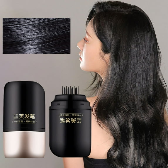 Hair Concealer Stick, 2-in-1 Hair Color Stick & Comb, Long Lasting Hair Color Stick, Waterproof, Sweat-Proof, Gray Hair Concealer Stick for Women & Men