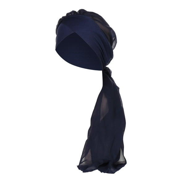 Hair Coverings for Women! Comdrip Women Solid india Hat Muslim Ruffle Cancer Chemo Beanie Turban Wrap Scarf Cap Jewish Head Coverings for Women Navy One Size