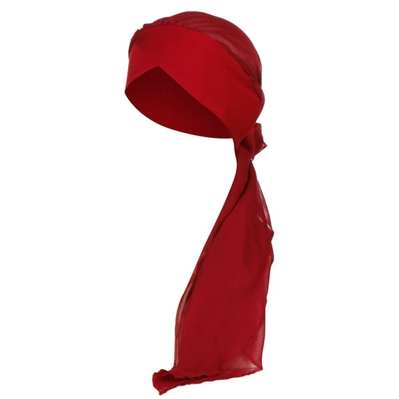 Hair Coverings for Women! Comdrip Women Solid india Hat Muslim Ruffle Cancer Chemo Beanie Turban Wrap Scarf Cap Jewish Head Coverings for Women Red One Size