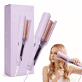 thumbnail image 1 of Hair Curler Automatic Curling Iron,Curling Wand with 4 Temperature Settings,Dual Voltage Rotating Wand Curling Iron with Negative Ion Technology Travel Size,Purple, 1 of 7